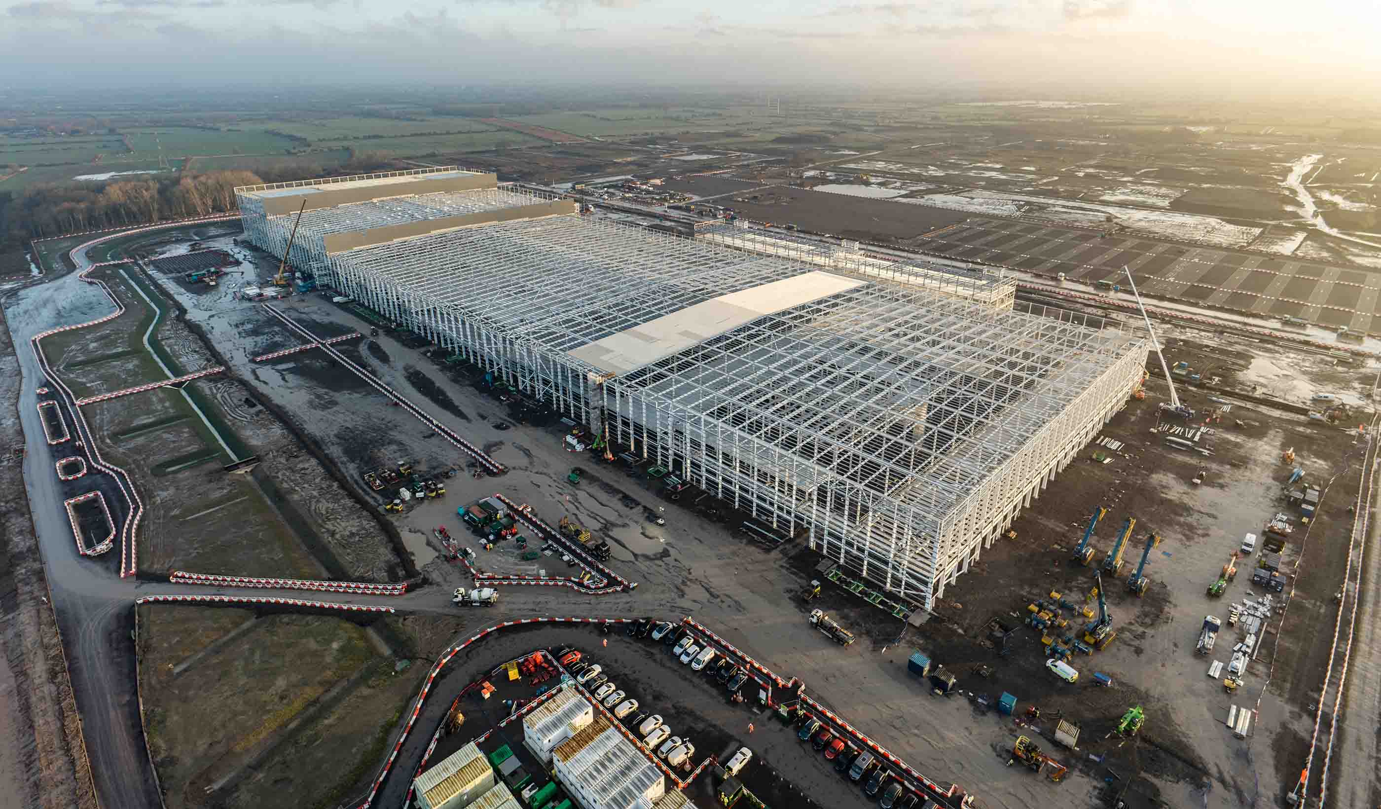 Aerial view of building structure